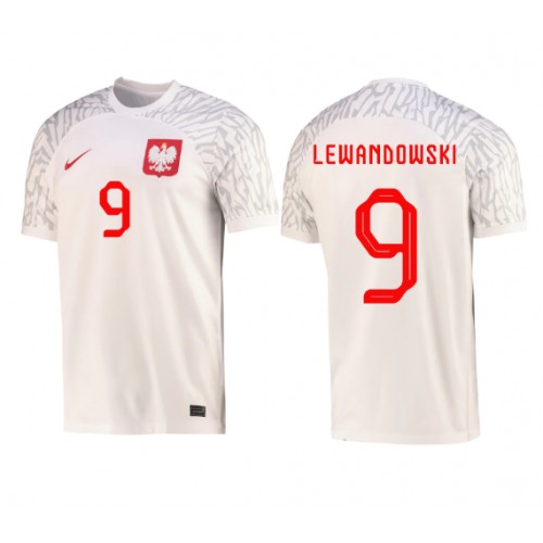 Polska Robert Lewandowski #9 Koszulka Podstawowych MŚ 2022 Krótki Rękaw